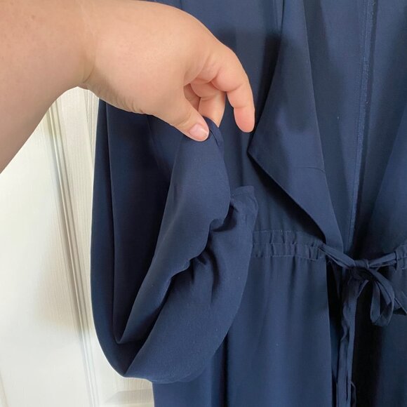 Lane Bryant - Navy Chiffon Open front Duster - Picture 7 of 15